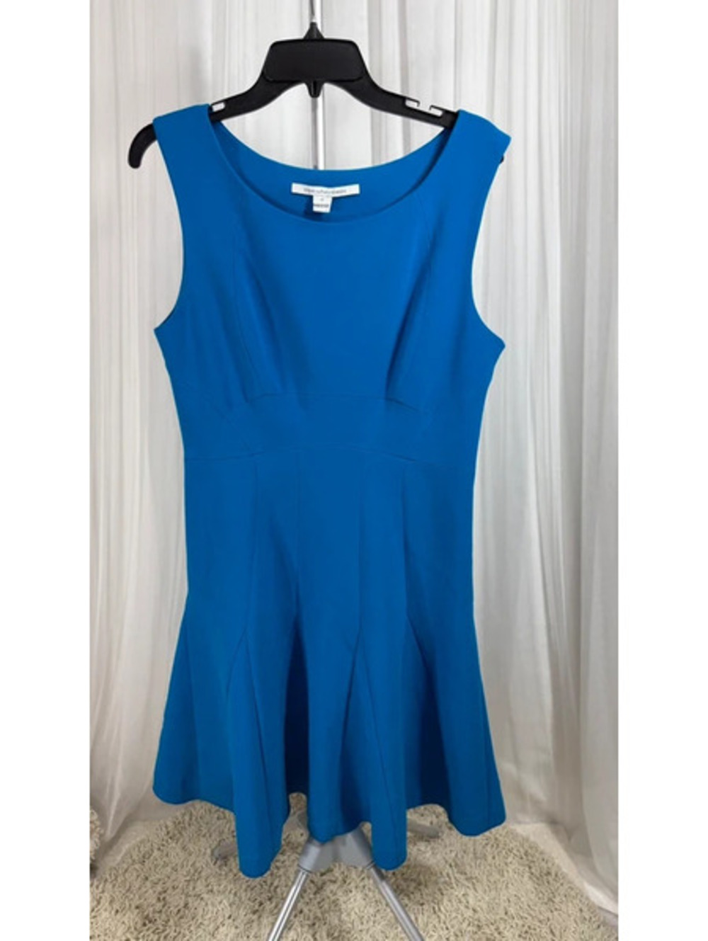Diane von Furstenberg Cobalt Blue Fit Flare Dress Size 12 Designer Career Wear